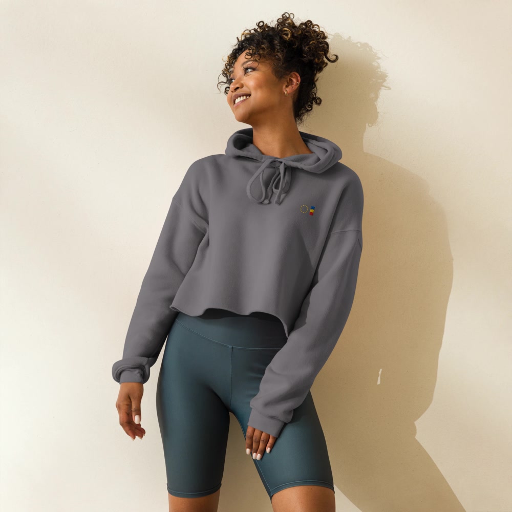 Sommon N° 04 Cropped Hoodie Storm — Modell